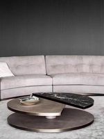 Table basse en marbre de luxe italien, design moderne, pour villa, salon, table à thé ronde haut de gamme à double niveau