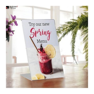 Acrylic L Shaped Table Menu Sign Holder Display Stand Portable Removable Base Supermarket Office A4 Size for <b>Paper</b> - Product Image 5