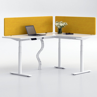Bureau d'angle en forme de L réglable OMNI avec contrôleur de mémoire, bureau d'angle réglable en hauteur