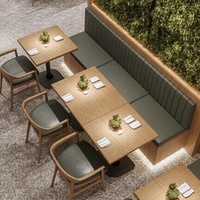 Ensemble de mobilier de restaurant commercial de luxe en bois modulaire OEM ODM : banquette, fauteuil, table et chaises pour salle à manger