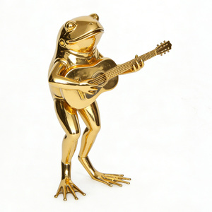 Estatua <span class=keywords><strong>de</strong></span> Fibra <span class=keywords><strong>de</strong></span> Vidrio con Recubrimiento Electrolítico Personalizado <span class=keywords><strong>de</strong></span> un Rana Tocando <span class=keywords><strong>el</strong></span> Violín - Product Image 3