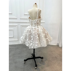Noble Bride Modest Women Mini Short Flower Girl Dresses abito da <span class=keywords><strong>sposa</strong></span> da <span class=keywords><strong>sposa</strong></span> abito da <span class=keywords><strong>sposa</strong></span> Champagne per spose - Product Image 5