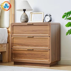 Contemporary 3-Drawer MDF Nightstand Modern Simple Design Multiple Finishes Available <b>Rounded</b> Corner Home Furniture - Product Image 5
