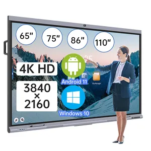 Papan Digital Display digital, papan layar Digital Multi sentuh 65/75/86/110 inci untuk ruang kelas 4k