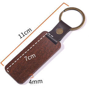 Wholesale Fashion <strong>Wood</strong> <strong>Keychain</strong> Square Circle House Heart Bar Leather Metal Carabiner Bottle Opener Pendant Souvenir Gift Travel - Product Image 5