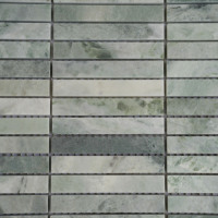 Mosaïque de marbre vert Ming et vert Calacatta, carreaux de mosaïque polis, rénovation de la maison, pierre de sol