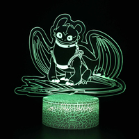 Lampe de table à LED 3D Dynamic Touch Colorful Train Your Dragon Series Cadeau créatif pour veilleuse de chevet