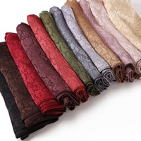 Écharpe de Luxe en Satin Jacquard Couleur Unie Nouveauté Malaise, Douce, Respirante, Longue, Texture Brillante pour Foulard Musulman Hijab