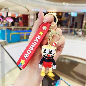 Nouveau jeu de dessin animé Cupheads porte-clés personnages calice <span class=keywords><strong>Mugman</strong></span> porte-clés roi dés le diable porte-clés - Product Image 3