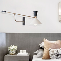 Lámpara de pared ajustable de fondo de habitación de muestra, iluminación de cabecera interior, lámpara de lectura de cabecero moderna, luz de pared Led para Hotel