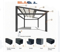 Couverture adaptée aux besoins du client de pergola de PVC de toit escamotable motorisé extérieur avec l'écran latéral adapté aux besoins du client