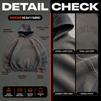 Sweat à capuche personnalisé délavé à l'acide, en molleton épais, effet vieilli vintage, streetwear pour homme, coupe oversize