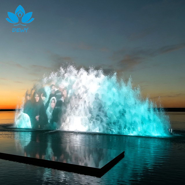 DEWY Floating Water Screen Movie Outdoor Fountain Dance Fountain Laser Projection for Lake Attraction