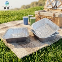 Barquette alimentaire jetable en aluminium avec bords renforcés pour l'emballage à emporter