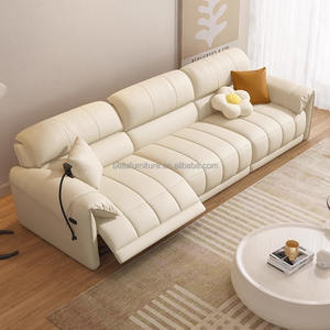 أريكة استرخاء كهربائية حديثة قابلة للتحويل من نسيج الألياف الدقيقة الإيطالي، أثاث غرفة معيشة عملي من الصين بتصميم بسيط من الخشب - Product Image 4