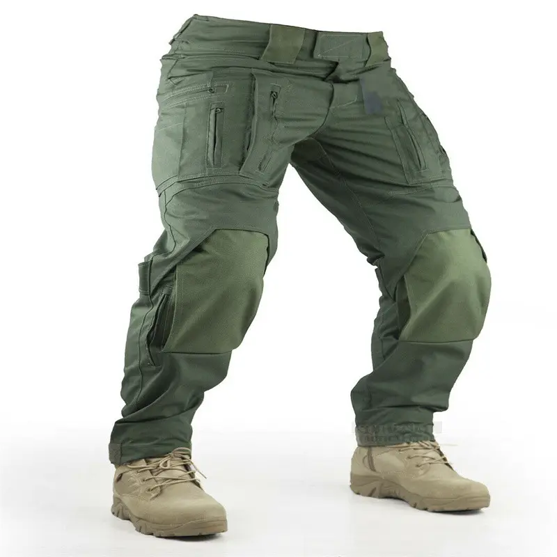 Pantalon de travail de sécurité imperméable durable en toile de coton lourd pantalon et pantalon cargo pour hommes vert armée