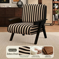 Fauteuil individuel de style vintage français du milieu du siècle, fauteuil de salon paresseux pour balcon, chaise longue zèbre pour chambre à coucher, mobilier de maison