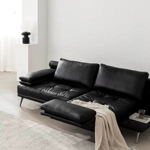 ชุดโซฟาหนัง Bauhaus แบบย้อนยุคกลางโบราณขนาดใหญ่สามที่นั่งห้องนั่งเล่นเก้าอี้หมุนอเนกประสงค์สำหรับใช้ในบ้าน - Product Image 4