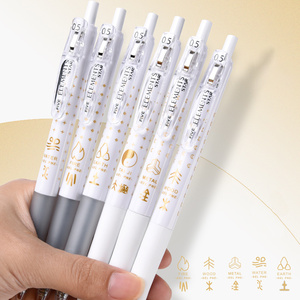 Bút Gel Genvana Bán Buôn, In Logo Tùy Chỉnh, Dung Lượng Mực Lớn, Ngòi Kim Loại Siêu Mảnh, Màu Trắng, Có Thể Thu Vào, Ngòi 0.5mm - Product Image 1