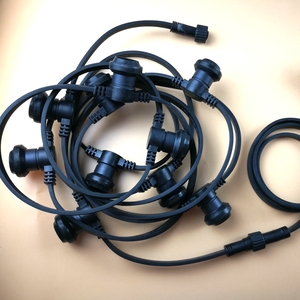 Festoon colgante para exteriores, Cable de goma plano de 50M, 50 lámparas E27, cadena de luces de cinturón - Product Image 2