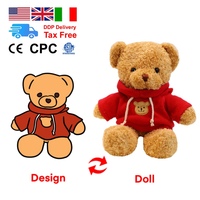 Ours en peluche personnalisé, jouet en peluche mignon et apaisant, animaux en peluche lestés