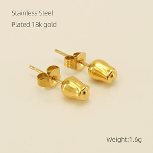 <span class=keywords><strong>Orecchini</strong></span> <span class=keywords><strong>a</strong></span> Perno Semplici in Acciaio Inossidabile per Donna, Bestseller in Europa e America, Placcati in Oro 18K <span class=keywords><strong>a</strong></span> <span class=keywords><strong>Forma</strong></span> <span class=keywords><strong>di</strong></span> <span class=keywords><strong>Rosa</strong></span> - Product Image 3