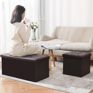 <strong>Stool</strong> Modern Indoor Home Luxury <strong>Foot</strong> Step Dining Living Room Furniture PU <strong>Chairs</strong> Storage Leather Ottoman Bench Folding <strong>Stools</strong> - Product Image 1