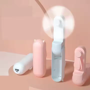 Mini ventiladores portátiles 3 en 1 plegables de mano alimentados por batería con función de Banco de energía Mini ventilador portátil recargable por Usb - Product Image 1