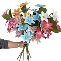 Tiges de fleurs artificielles de magnolia à 4 têtes, fausses fleurs pour la décoration florale, pour les mariages, les événements, la photographie en extérieur, la décoration intérieure