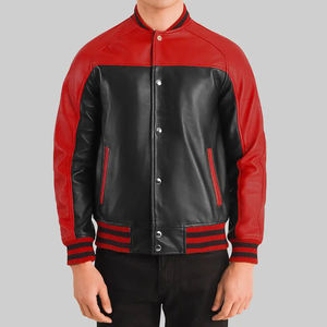 Chaquetas Varsity para Hombre de Alta Calidad, con Cuello Alto de Piel de Oveja Real, 100% Cuero, Precios al por Mayor Personalizados - Product Image 1