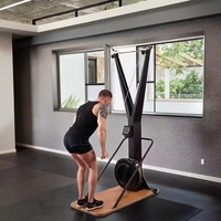 DINUO Promotion Spéciale : Appareil de Ski Ergométrique Commercial à Résistance à l'Air avec Moniteur Numérique pour Salle de Sport et Studio de Fitness