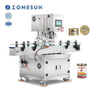 Zonesun เครื่องปิดผนึกกระป๋องอลูมิเนียมกระป๋องน้ำผลไม้อัตโนมัติเต็มรูปแบบเครื่องปิดผนึกฝาปิดเคลือบดีบุก - Product Image 1