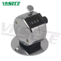 Compteur de mètres Weikesen VKS-04, affichage numérique à 4 chiffres, base en métal, pression manuelle, plage de 0 à 9999, équipement électrique industriel