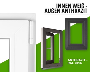 Fenêtre de sous-sol DIN gauche extérieure en aluminium <span class=keywords><strong>anthracite</strong></span>, intérieur blanc, horizontale, double vitrage 32 mm, protection thermique, insonorisation - Product Image 2