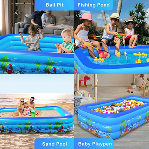 <span class=keywords><strong>Piscina</strong></span> Gonfiabile <span class=keywords><strong>per</strong></span> Bambini da Esterno in PVC con <span class=keywords><strong>Fondo</strong></span> a Bolle, Stampa Spiaggia, Piccola Dimensione, Forma Rettangolare, 1,5m - Product Image 4