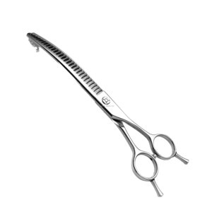 7.0 Inch Eco-Friendly Simple Stainless Steel Bent Dense <b>Scissors</b> for Pet Grooming and Vet Use - Product Image 3