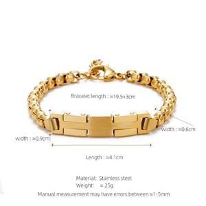 Bracelet pour homme personnalisé, luxe, sans ternissement, plaqué or 14k 18k, acier inoxydable 316l - Product Image 6