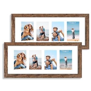 Ensemble de 2 cadres <span class=keywords><strong>photo</strong></span> en bois de chêne, MDF, <span class=keywords><strong>verre</strong></span> <span class=keywords><strong>acrylique</strong></span> incassable, <span class=keywords><strong>impression</strong></span> UV, 2 couleurs, pour accrocher, salon, chambre, bureau, photos - Product Image 4