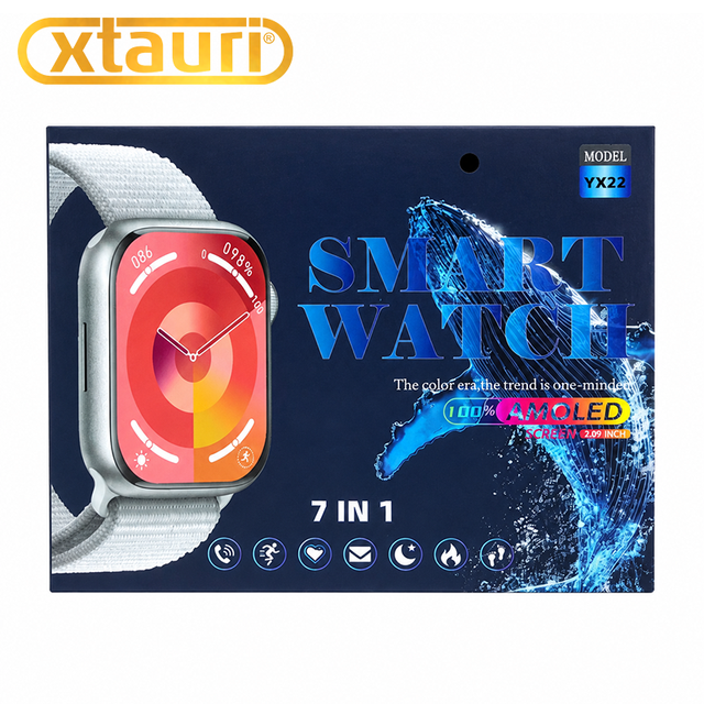 XTAURI YX22 Smart Watch Set 7 in 1 2.09 Inch AMOLED Screen BT Call Fitness Tracker Smartwatch for Men Women