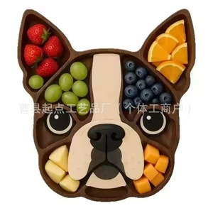 ถาดผลไม้ไม้ลายสุนัขเคลือบเงาสำหรับเสิร์ฟขนมและผลไม้ - Product Image 1