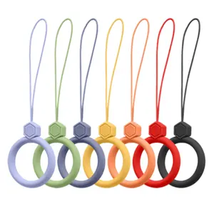 2023 Hot Jeweled Silicone Finger Ring Cell Phone Lanyard Liquid Silicone Lanyard For Iphone