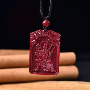 Colgante de cinabrio de alto contenido Tai Sui, colgante de dios guardián del zodíaco de arena morada dorada, colgante de la paz del General Wu Sui. - Product Image 3