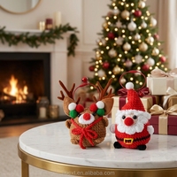 Porte-clés de Noël au crochet fait main, adorable Père Noël et renne, breloque de sac tricotée, cadeau de fête pour petite amie