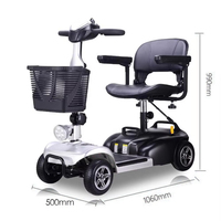 Scooter Elétrico Dobrável Leve KSM-906 para Idosos com 4 Rodas, Alcance de 20-25km, Garantia de 18 Meses