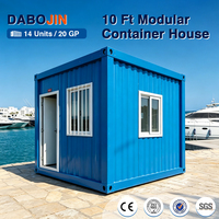 Conteneur de bureau moderne bleu de 10 pieds, préfabriqué, modulaire, pour chantier, cabine de travail, poste de garde pour la construction