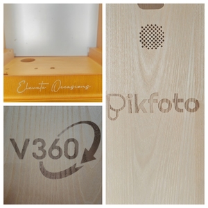 Photomaton rétro en bois avec écran tactile double face pour la location de mariages, avec mise à niveau du matériel et logo laser personnalisé - Product Image 3