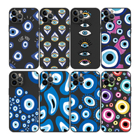 Dropshipping Noir TPU Antichoc Finition Matte Evil Eye Phone Case pour iPhone 14 Pro Max 17 AIR