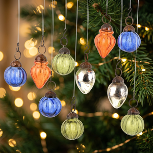 Décoration de Noël artisanale haut de gamme en verre multicolore, formes variées, sans rouille, pour intérieur/extérieur NCO-28 - Product Image 2