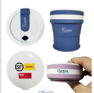 Biểu Tượng Tùy Chỉnh drinkware 350Ml Có Thể Thu Vào Silicon Đóng Mở Du Lịch Silicone Cup Có Thể Gập Lại Cắm Trại Du Lịch Cốc Cà Phê Với Rơm - Product Image 4