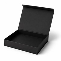 Boîte cadeau pliable en matériaux recyclés, avec doublure en éponge, magnétique, carrée, A4, noire mate, vente en gros, livraison directe d'usine